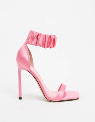 asos pink heeled sandals