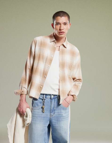 ASOS DESIGN - Neutral ternet skjorte med firkantet pasform i Regular Fit - view 1