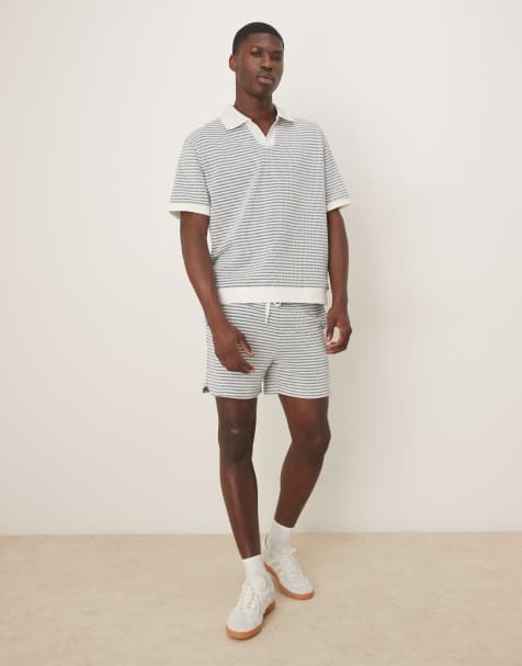 ASOS DESIGN – Neutralt, virkat set med randig struktur - view 1