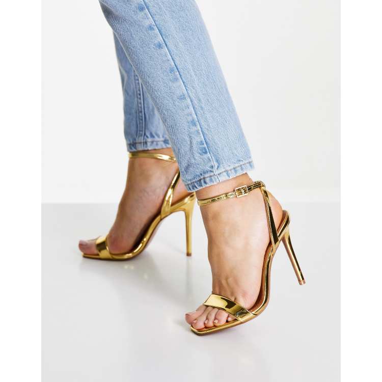 Gold barely clearance there mid heels