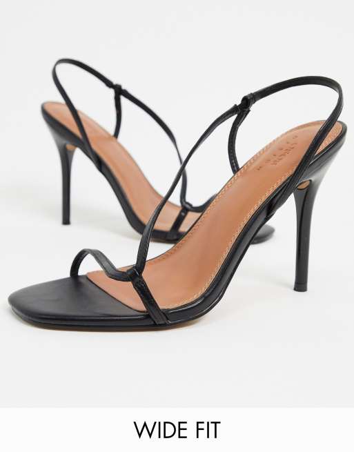 ASOS DESIGN - Nevada - Sandalen met hak en brede pasvorm met bandjes in zwart