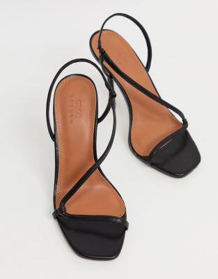 asos black strappy heels