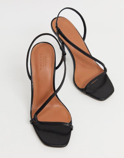 ASOS DESIGN Nevada strappy heeled sandals in black