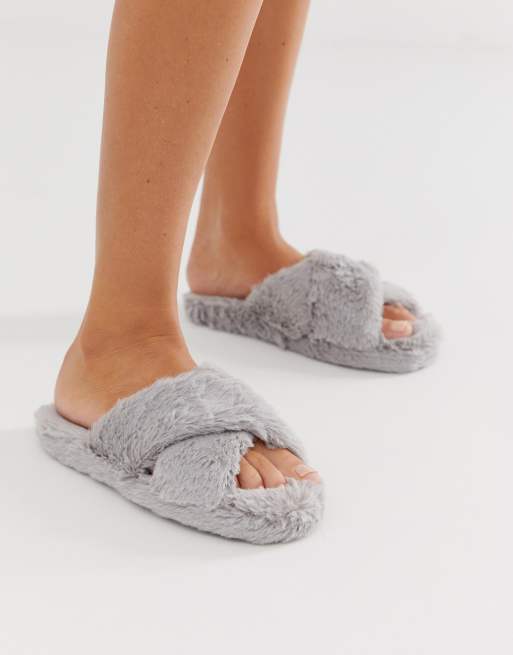 Cross strap best sale slider slippers