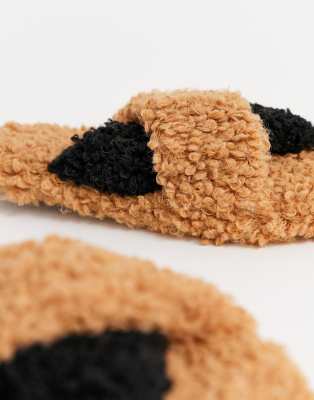 borg slider slippers