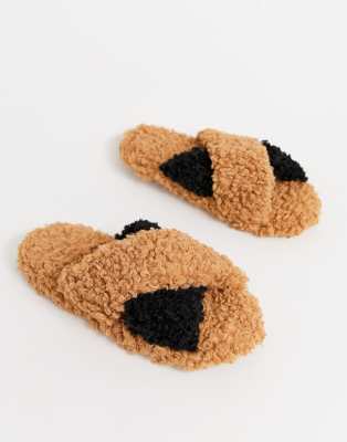 borg slider slippers