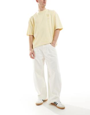 Asos Design New Barrel Leg Jeans In White