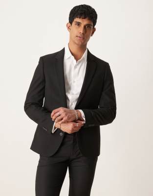 Asos Design New Skinny Suit Jacket In Black