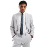 [ASOS DESIGN] ASOS DESIGN new skinny suit jacket in grey crosshatch texture Chest 38 Regular GREY