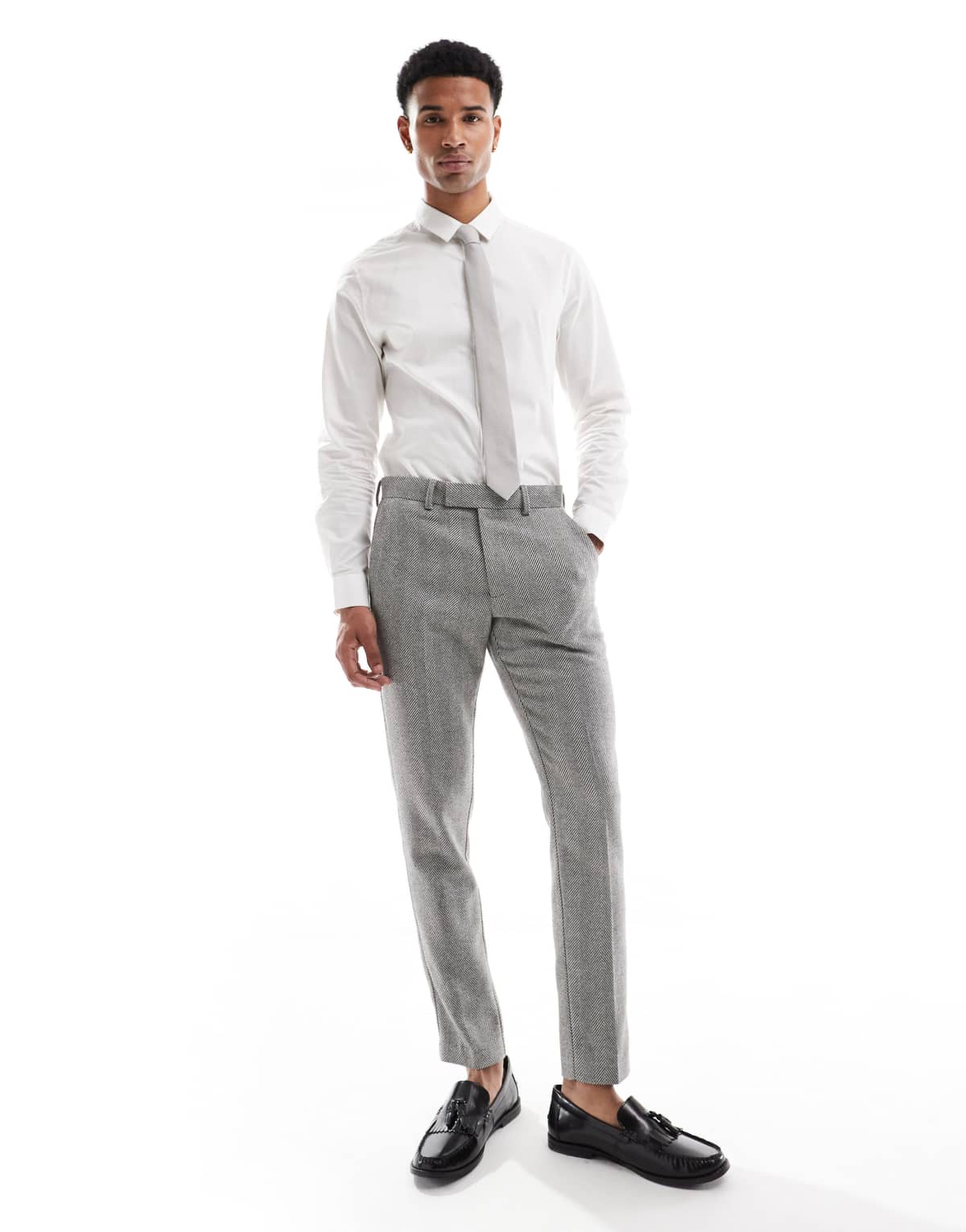 ASOS DESIGN new skinny wool blend suit trousers in grey