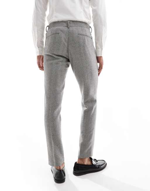 ASOS DESIGN new skinny wool blend suit trousers in grey ASOS