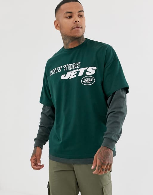 ASOS DESIGN New York jets oversized t-shirt with front and back print