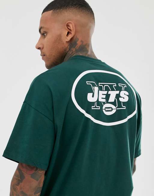 ASOS DESIGN New York jets oversized t-shirt with front and back print