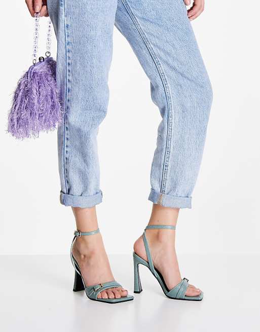 SHOE POM POM DENIM BLUE LARGE SHOE POM POM DENIM BLUE LARGE