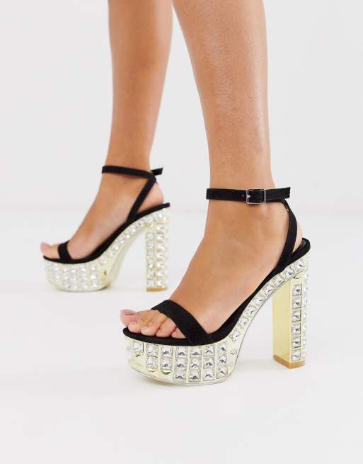 asos design punch chunky platform high block heels