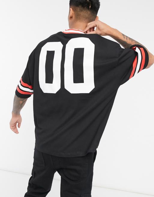 ASOS Oversized Baseball Jersey Shirt in Red for Men