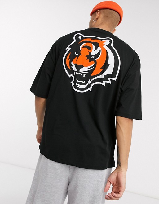 ASOS DESIGN NFL oversized longline t-shirt with Cincinnati Bengals chest and back print