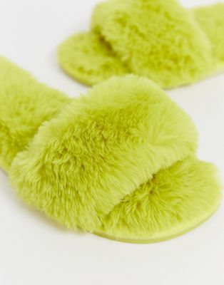 green fluffy sliders