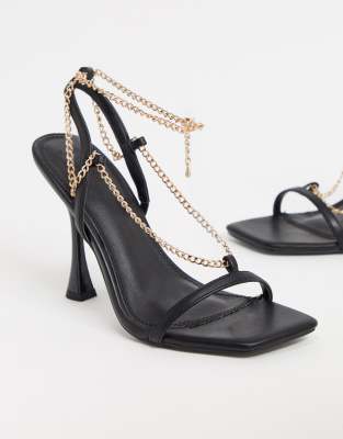 asos black heeled sandals