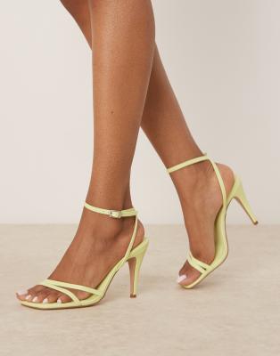 ASOS DESIGN - Nia - Minimalistische sandalen met hak in groen - view 1