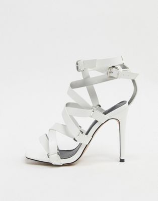 asos white heeled sandals