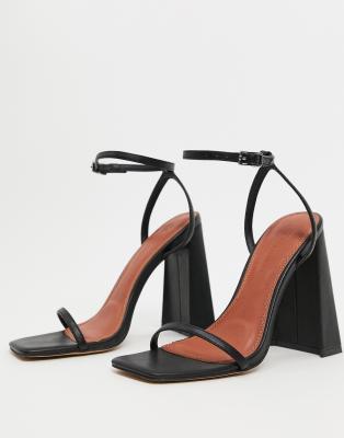 asos black heeled sandals