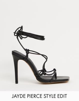 asos black heeled sandals