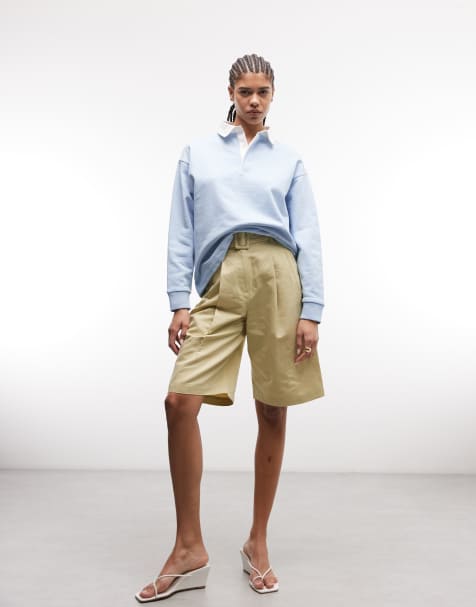 ASOS DESIGN – Niebieska bluza dresowa premium z kołnierzykiem w stylu rugby - view 1