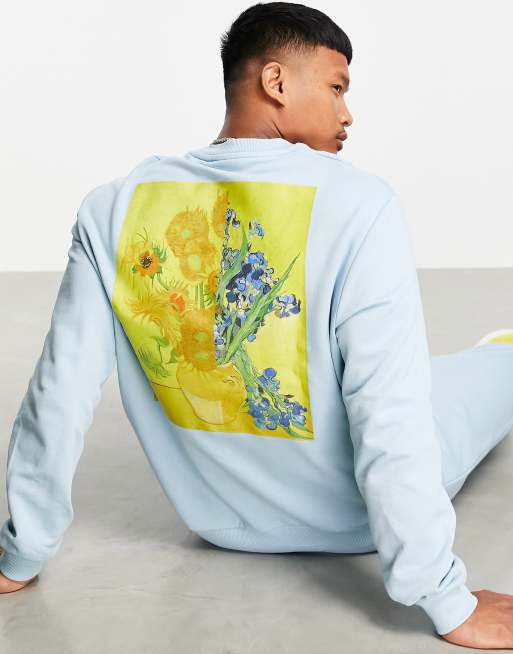 ASOS DESIGN – Niebieska bluza dresowa z nadrukiem obrazu Van Gogha – część zestawu