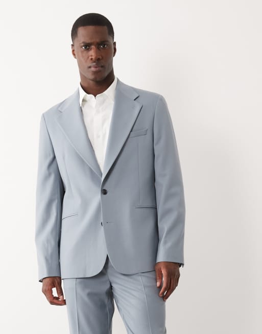 ASOS DESIGN – Niebieski dopasowany garnitur na lato ze 100% wełny, 2 z 3