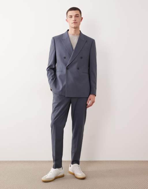 ASOS DESIGN – Niebieska dwurzędowa marynarka garniturowa o regularnym kroju, 2 z 5