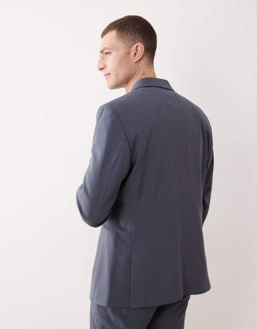ASOS DESIGN – Niebieska dwurzędowa marynarka garniturowa o regularnym kroju, 3 z 5