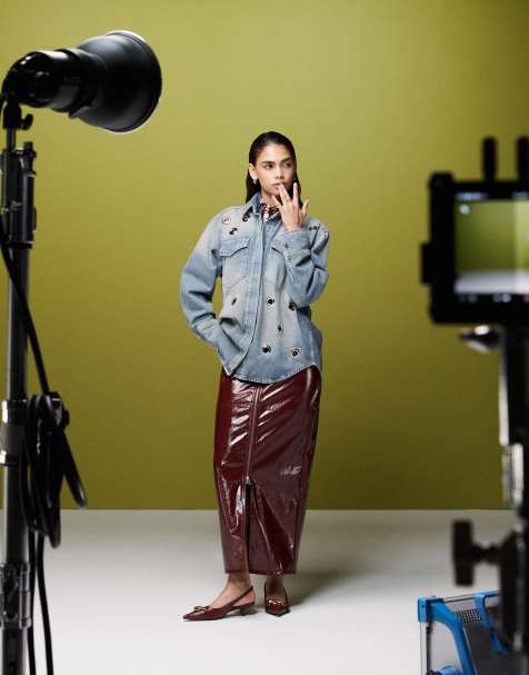 ASOS DESIGN – Niebieska jeansowa koszula premium z oczkami - view 1