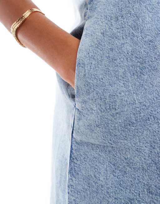 ASOS DESIGN – Niebieska jeansowa sukienka letnia, 3 z 4