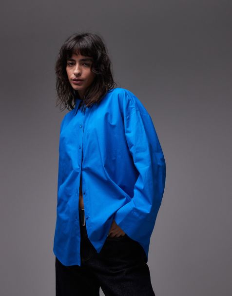 ASOS DESIGN – Niebieska koszula oversize z szerokimi rękawami - view 1