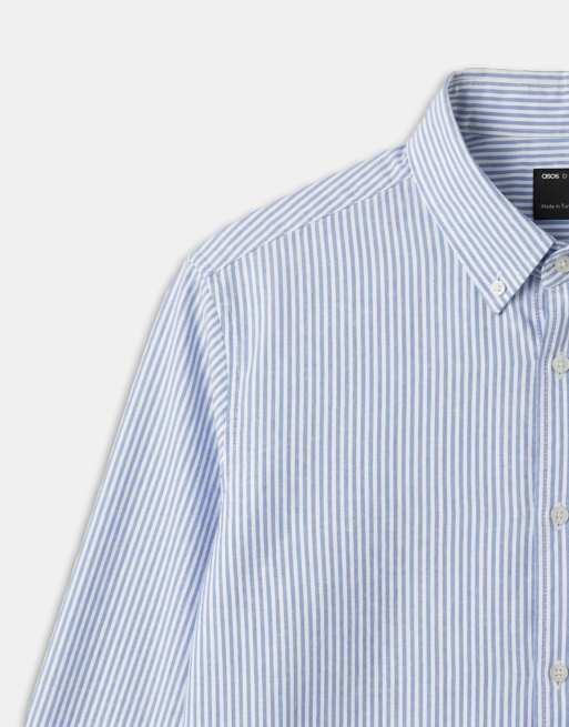 ASOS DESIGN – Niebieska koszula oxford o luźnym kroju w paski, 9 z 9