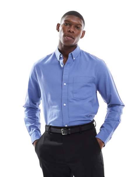 ASOS DESIGN oxford regular shirt in blue
