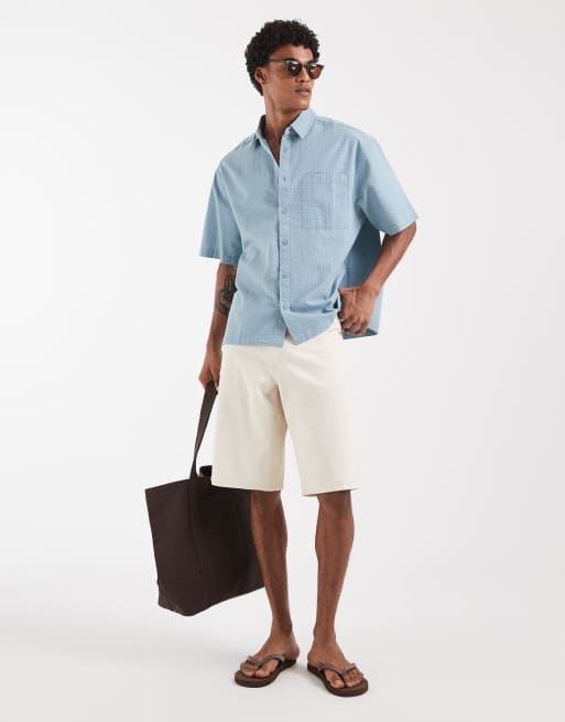 ASOS DESIGN – Niebieska koszula plażowa oversize z kory, 2 z 5