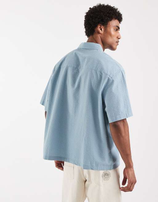 ASOS DESIGN – Niebieska koszula plażowa oversize z kory, 3 z 5