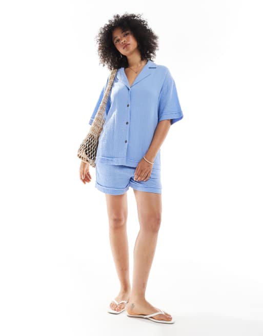 ASOS DESIGN – Niebieska koszula z muślinu, część zestawu, 2 z 4
