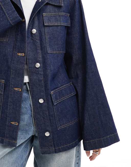 ASOS DESIGN – Niebieska kurtka jeansowa z kieszeniami, 3 z 4