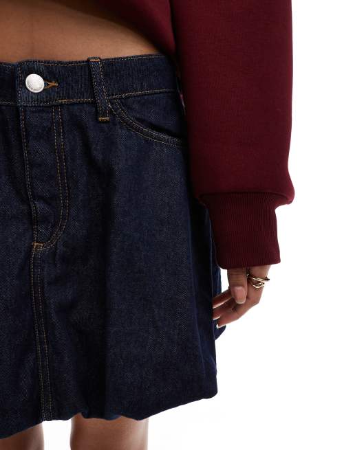ASOS DESIGN – Niebieska spódnica jeansowa mini z dołem typu bombka, 5 z 5