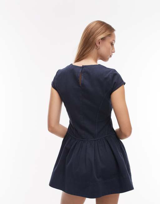 ASOS DESIGN – Niebieska sukienka mini bez rękawów inspirowana gorsetem, 4 z 4