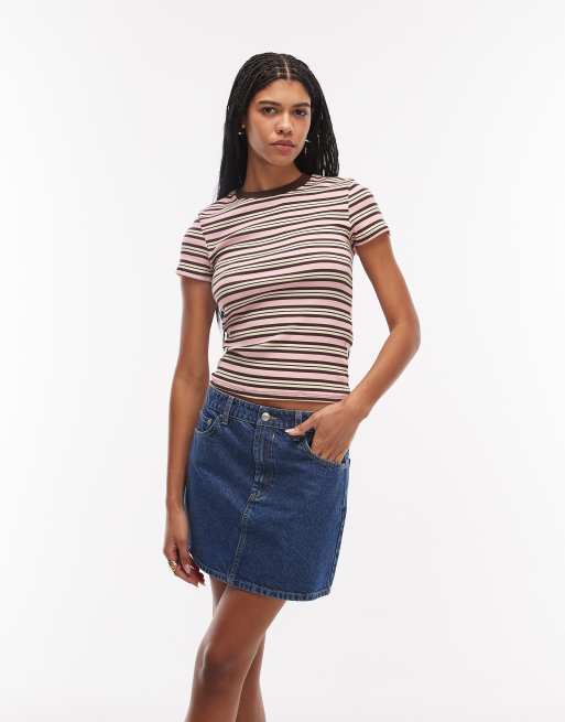 ASOS DESIGN – Niebieska, trapezowa spódnica mini z wysokim stanem, 2 z 5