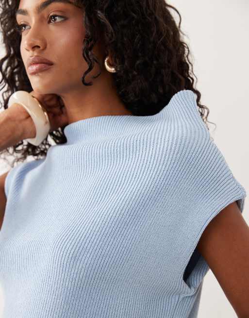 ASOS DESIGN – Niebieski asymetryczny top bez rękawów, 2 z 4