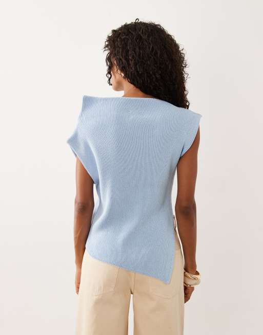 ASOS DESIGN – Niebieski asymetryczny top bez rękawów, 4 z 4