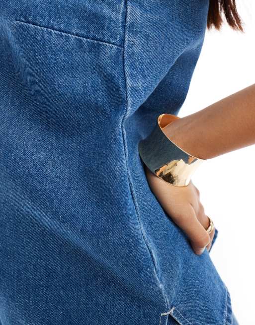 ASOS DESIGN – Niebieski długi top jeansowy bez rękawów, 3 z 4