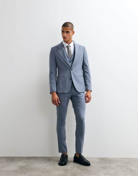 ASOS DESIGN – Niebieski garnitur 3-częściowy o obcisłym kroju - view 1