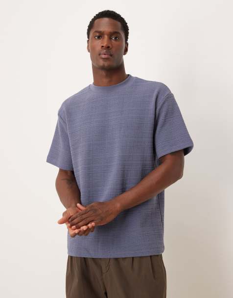 ASOS DESIGN heavyweight relaxed t-shirt in blue texture