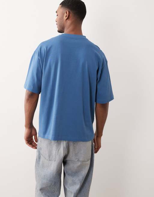 ASOS DESIGN – Niebieski gruby T-shirt oversize, 4 z 5